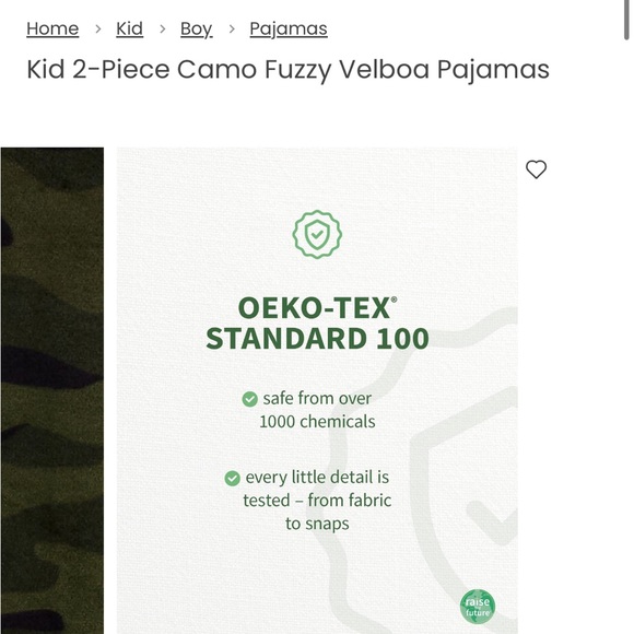 Kid 2-Piece Camo Fuzzy Velboa Pajamas - Picture 3 of 3